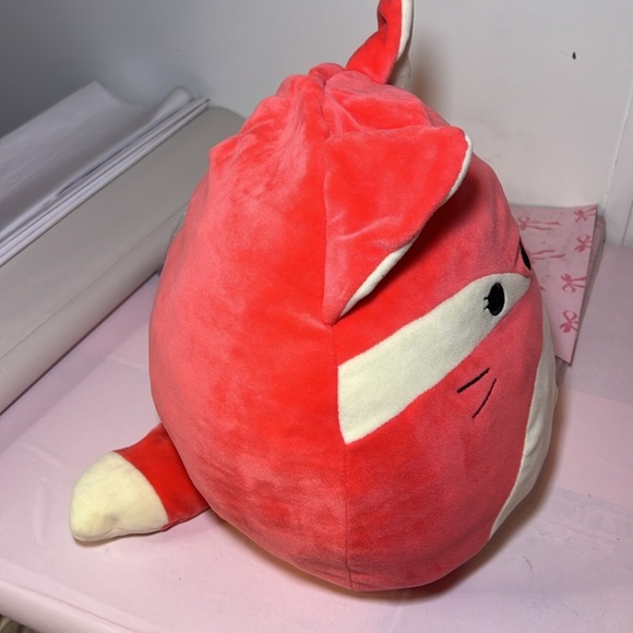 Red and White Fox Plush Pillow - Picture 5 of 7